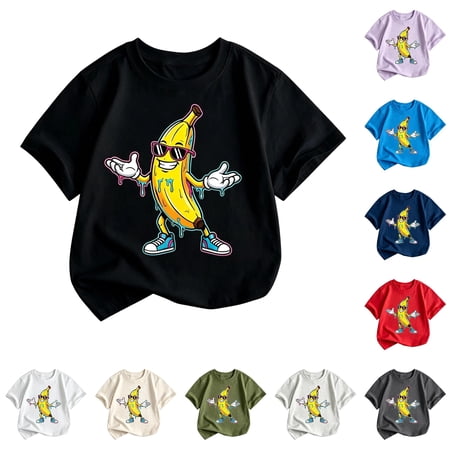 FYDUU Boys Baseball Shirt Kids Baseball Graphic T-Shirts Summer Short Sleeve Crewneck T Shirts Fashion Casual Tee Tops Baseball Gifts 10-11 Years