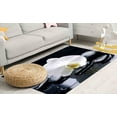 thumbnail image 3 of Salon Rug, Orchid Rug, Botanical Rugs, Orchid Rug Modern Rugs, Spa Stones And Orchid Rug, Black and White Rug, Gift Rug, Living Room Rug, 2.6'x9.2' - 80x280 cm, 3 of 8