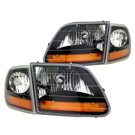 Headlight Kit - 1997-2003 Ford F-150 Black Headlight Special Edition Harley Davidson Style Kit