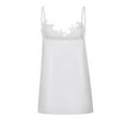 thumbnail image 5 of Pntutb Womens Fashion Casual Summer Sling Solid Color Sleeveless Lace V-Neck Top White S, 5 of 6