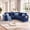 Blue, variant on YOKWOK 107.8 Inch Convertible Sectional Sofa for Living Room, Large L-Shaped 7 Seat Plush Ribbed Fabric Sofa with Pull Out Couch Bed, 3-In-1 Sleeper Sofa Bed with Hidden Storage Space, Dark Grey
