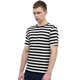 thumbnail image 5 of Camiseta De Rayas De Manga Corta Con Cuello Redondo Para Negro 44 Unique Bargains Camisa, 5 of 7