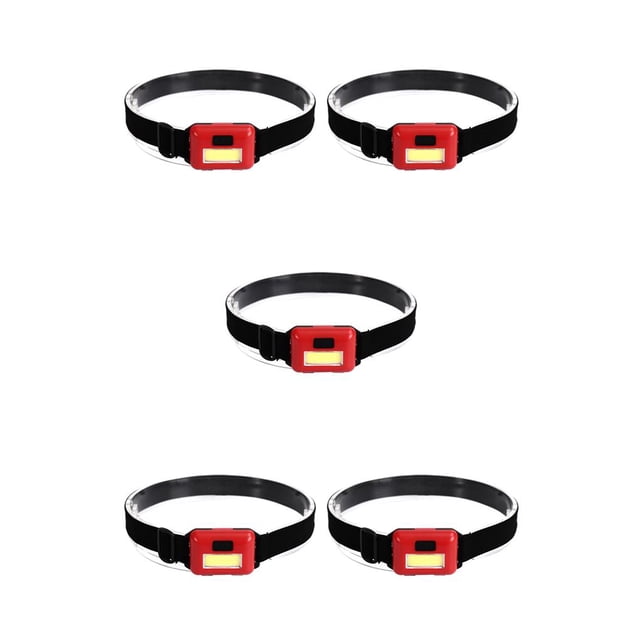 Sonducket Faro LED Senderismo Luz de cabeza ajustable Adultos Linterna de emergencia Mochilero Lámpara de viaje Iluminación exterior Rojo Rojo 5Conjunto