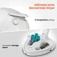 thumbnail image 4 of TASALON 1875W Ionic Hooded Hair Dryer with 3 Heat Settings, Professional Sit-Under Dryer for Home & Salon, Portable Ceramic Hair Dryer Bonnet,White, 4 of 7