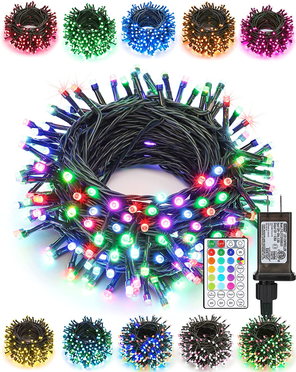 Color Changing Led Christmas Lights,200 LED 72ft Plug in Powered