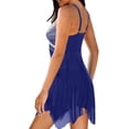 thumbnail image 1 of Traje de baño de dos piezas con control de abdomen y estampado de malla para mujer, 1 of 3