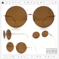 thumbnail image 2 of Iconic Hippie Oversized Round Circle Lens Boho Metal Rim Sunglasses Gold - Brown, 2 of 8