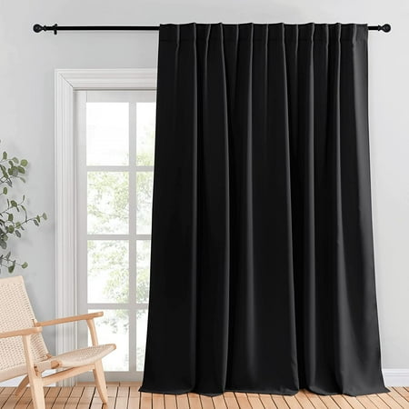Patio Door Curtain Slider Blind Vertical Blinds Wide Width Blackout Curtains Ds With Rod Pocket Back Tab Design Grey Sliding Dries 100 Inches W X 84 L Single Panel Patio Door Curtain Slider Blind, Sliding Door Rod