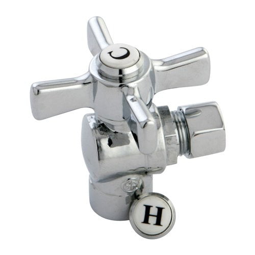 Kingston Brass Millennium 1/2" Sweat X 3/8" OD Compression Angle Valve, Polished Chrome