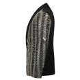 thumbnail image 2 of Chaqueta de banquete con un botón y solapa con muescas y media lentejuela informal para boda para hombre, 9 tamaños, 2 of 5