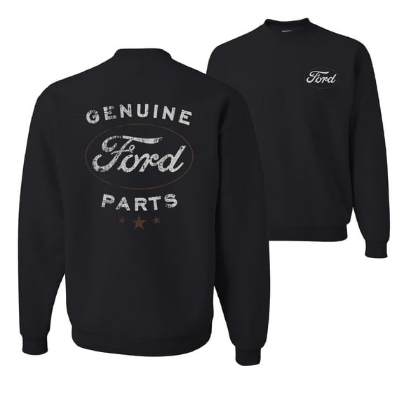 Wild Bobby, Vintage Distressed Genuine Ford Parts, Cars and Trucks, Front and Back Unisex Crewneck Graphic Sweatshirt, Black, Small