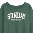 thumbnail image 3 of Instant Message - Sunday Keep It Holy - Women's Lightweight French Terry Long Sleeve Shirt, 3 of 6