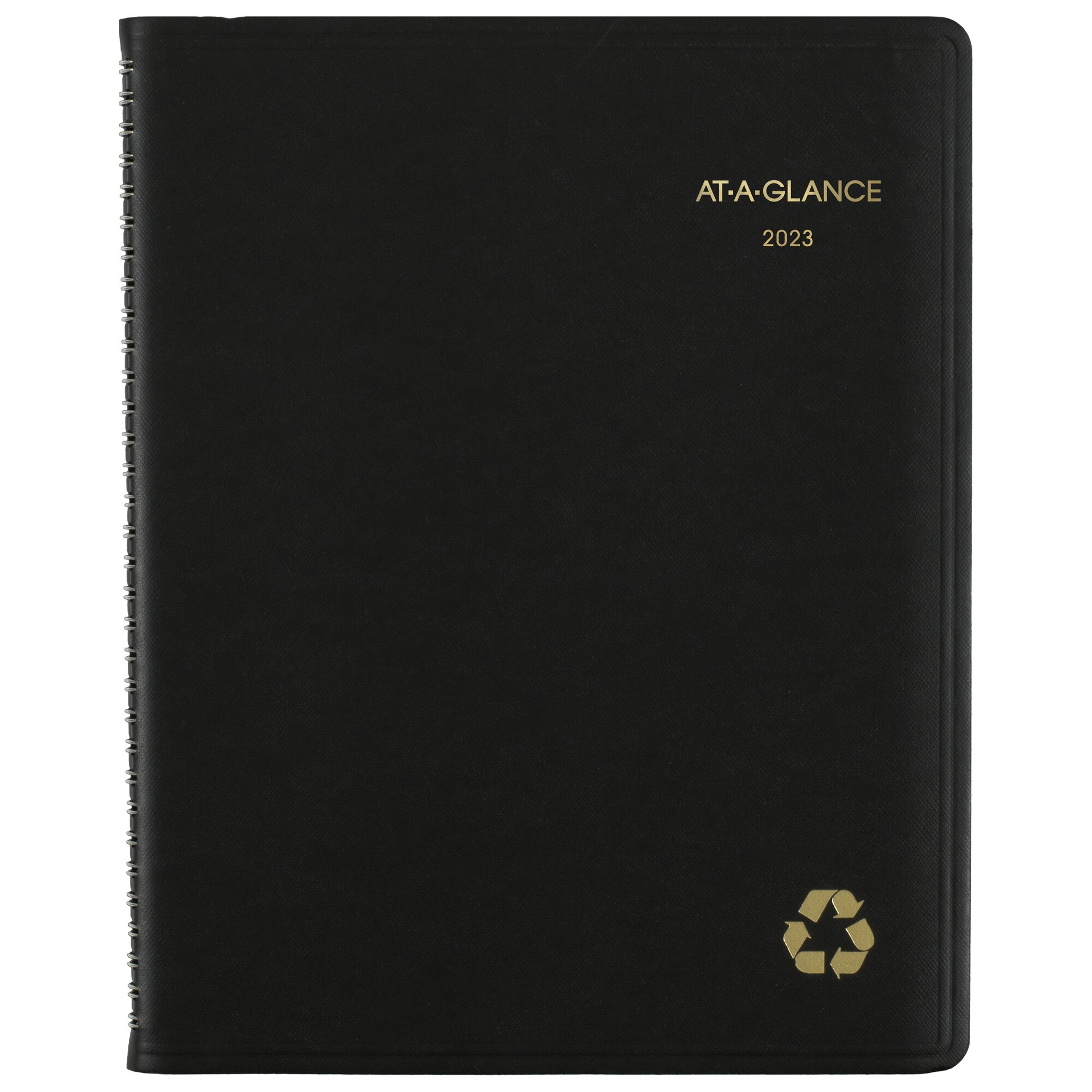 AT-A-GLANCE Recycled 2023 Weekly Monthly Appointment Book Planner, Black, Large, 8 1/4' x 11'
