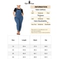 thumbnail image 7 of Agnes Orinda Women's Plus Size Stretch Adjustable Strap Bib Denim Summer Fashion Jumpsuits 3X Blue, 7 of 7