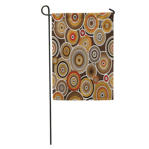 SIDONKU Brown Pattern Aboriginal Orange Australia Indigenous Dreamtime Aussie Garden Flag Decorative Flag House Banner 28x40 inch