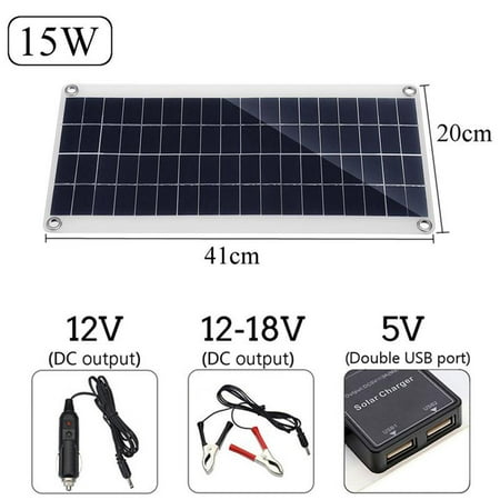 

Dual USB 12V Solar Panel Car Light Panel Controller Polycrystalline Solar Charger USB Charger Panel USB Camping Interface Silicon 10/15/20/25W Solar LED Outdoor Battery Solar Double