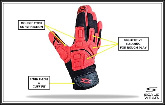 Stealth Padded Football Receiver Gloves - Battle College Lineman, Be a Villain Not a Joker with Padded Stealth Football Gloves with Elite Tacky Grip Palms, Youth, Kids, Men, Boys Small to XXL Sizes