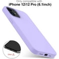 thumbnail image 6 of iPhone 12 Case, iPhone 12 Pro Case with Screen Protector, Soft Liquid Silicone Rubber Bumper Cover, Slim Fit Shockproof Protective Case for iPhone 12 Pro 6.1" Lavender Purple, 6 of 7