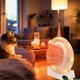 thumbnail image 1 of ¡Compra y Ahorra!, Calentador de circulación ambiental Calentador de espacio con luz nocturna 120 grados arriba y abajo ajustable Protección contra sobrecalentamiento Oficina en casa Piso pequeño, 1 of 9