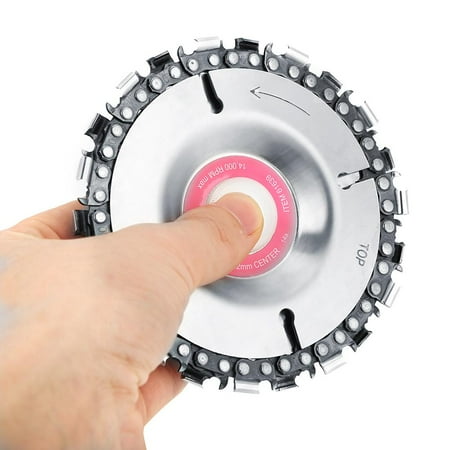 

WALFRONT 4 Inch Grinder Chain Disc 22 Tooth Wood Carving Wheel for 100/115mm Angle Grinder Angle Grinder Chain Disc Wood Carving Chain Disc