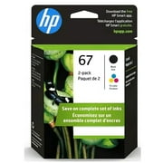 Original HP 67 Black/Tri-Color Ink Cartridges, Genuine OEM Products in Retail Box, Multi-Pack Save Your Money (3YM56AN & 3YM55AN)