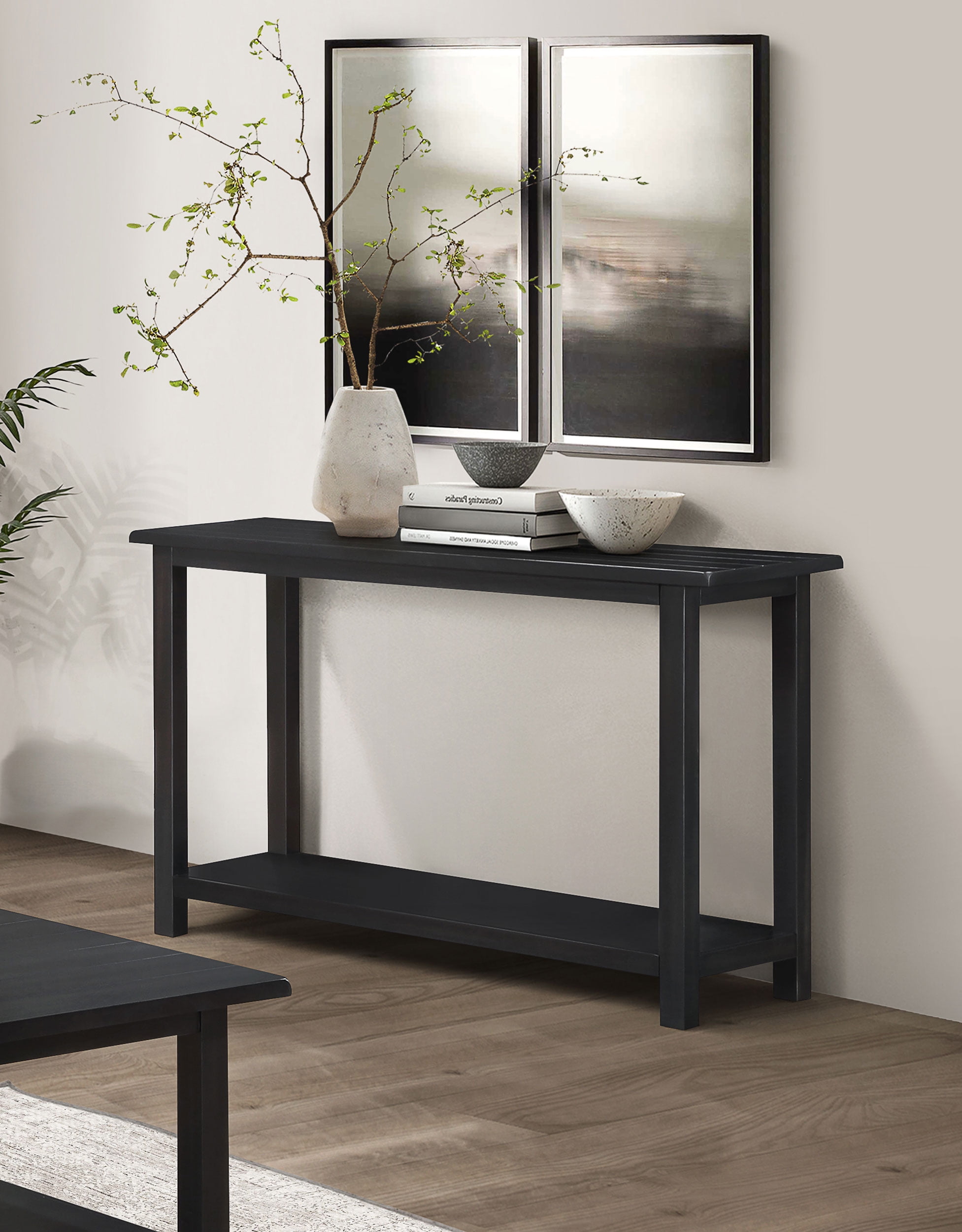 Payne Wood Entryway Sofa Console Table Distressed Java
