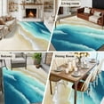 thumbnail image 5 of 5'x7' Area Rugs for Living Room Bedroom, Teal Ombre Ocean Washable Rug Carpet Runner Indoor Outdoor, Summer Beach Coastal Waves Gradient Non Slip Floor Mats Area Rug for Kitchen, Nursery, 5 of 8