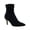 Black, variant on Womens Black Ruched Cushioned Danielle Pointed Toe Stiletto Zip-Up Leather Booties 9 W
