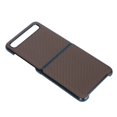 thumbnail image 3 of Funda de teléfono con textura de fibra de carbono para teléfono inteligente Samsung Galaxy Z FLIP con pantalla abatible, color marrón, 3 of 14