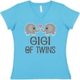 thumbnail image 3 of Inktastic Gigi of Twins Grandmother Women's V-Neck T-Shirt, 3 of 5