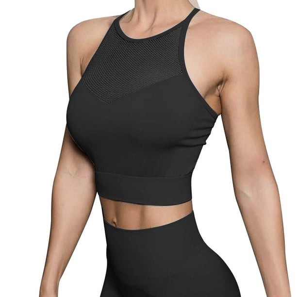 CAICJ98 Sports Bras for Women Plus Size Padded Seamless Sleepwear Yoga  Wireless Bras for Women No Underwire M,Black 
