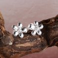 thumbnail image 6 of Lancharmed Silver Plated Cute Earrings for Womens,Five Petal Flower Zirconia Earring Valentines Day Gifts for Her, 6 of 7