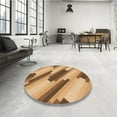 thumbnail image 4 of Ahgly Tapis d'Intérieur Lavable en Machine Carré Transitionnel Jaune Orange, 3 Pieds Carré, 4 of 7