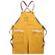 thumbnail image 1 of Delantal profesional de lona, ​​delantales uniformes con bolsillos para cafeterías, artistas, repostería y barbacoa. Amarillo, 1 of 8