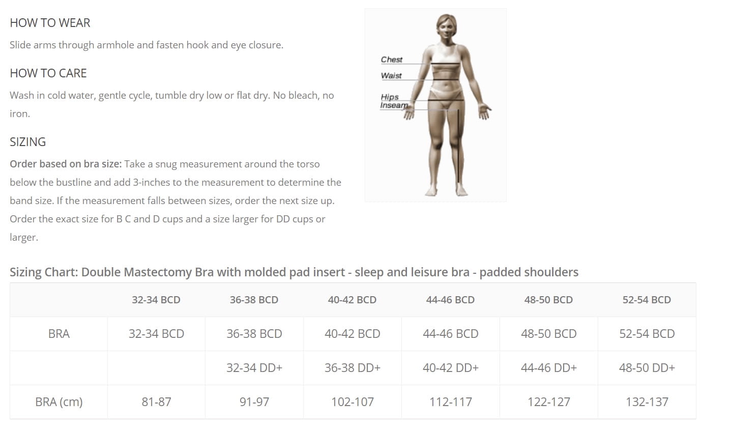 Underworks White Double Mastectomy Bra with Molded Pad Prosthesis Inserts - Cotton Adjustable Sleep and Leisure Bra - Padded Shoulders White 36-38 B/C/D