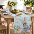 thumbnail image 3 of Burlap Table Runner 36 Inches Long, Easter Rabbit Egg Flower Non-Slip Kitchen Table Runners for Dining Room Everyday Use Party Table Decorations Spring Butterfly Tree Branch Wooden, 3 of 9