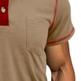 thumbnail image 4 of Antinious Mens Summer Beach Shirt,Workout Tops Men,Mens Short Sleeve Shirts Button up Casual Fashion Half Round Neck,Khaki,XL, 4 of 4