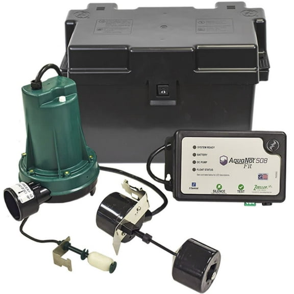Zoeller 508 508-0014 Aquanot Fit 12V Back-Up Submersible Sump Pump System
