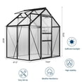 thumbnail image 2 of Polycarbonate Walk-In Greenhouse 6x4 FT – Outdoor Garden Greenhouse with Aluminum Frame, Sliding Door & Roof Vent Window, UV-Resistant Panels, Durable Plant House for Backyard, Patio & Gardening, 2 of 9
