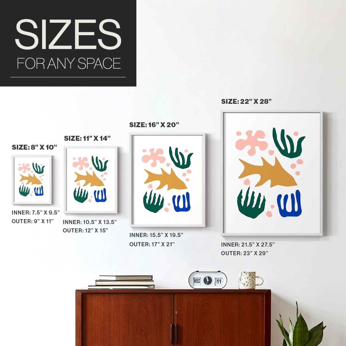 Matisse CDLXVI in White Solid Wood Framed Print No Nail Hanging