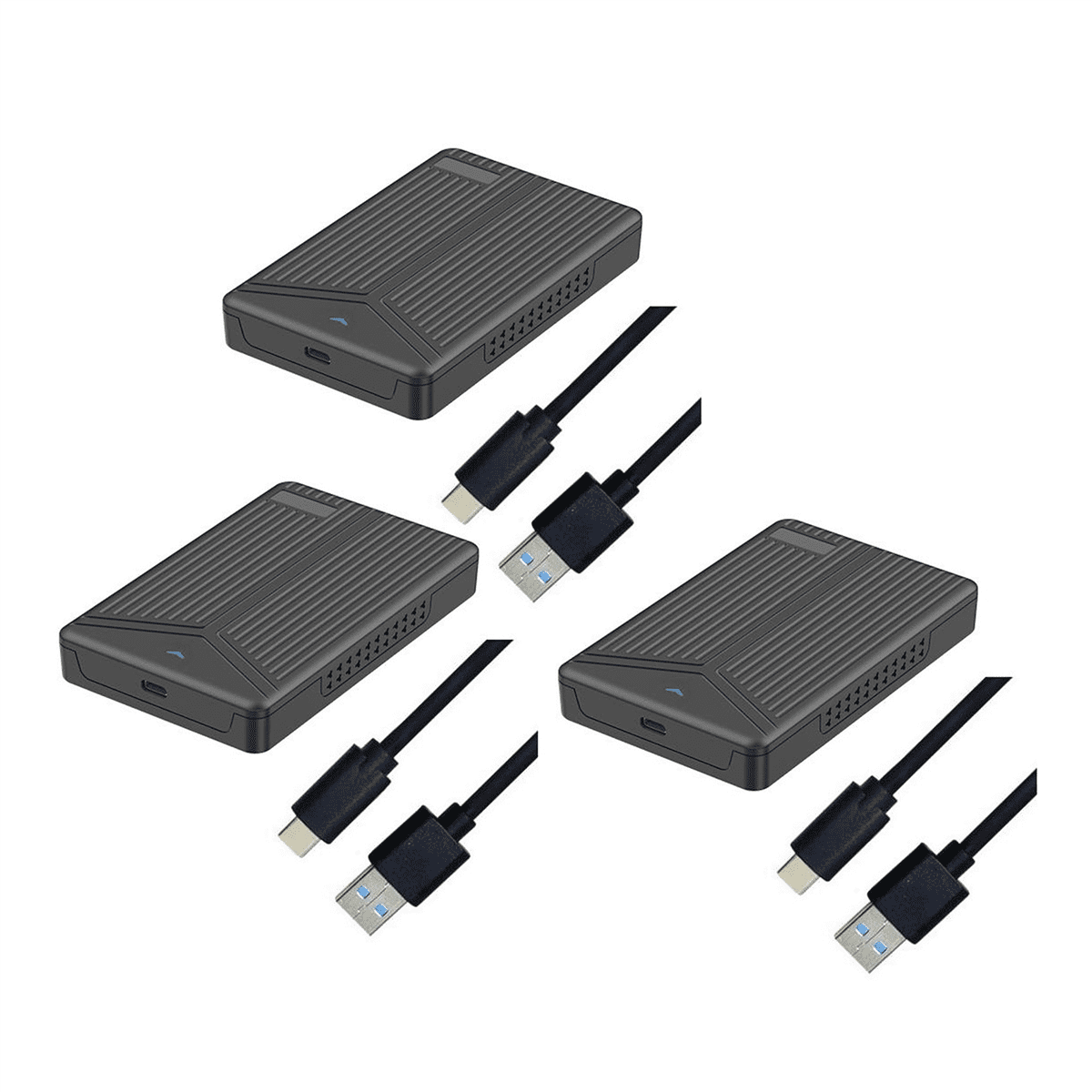 3X USB 3.1 Mobile Hard Disk Box 2.5 Inch Hard Disk Box SSD Enclosure Support 15mm Hard Drive for Computer Notebook,black