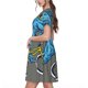 thumbnail image 2 of Disketp Fun Riding Dinosaur para Vestido de Manga Corta para Mujeres, Vestidos de Verano para Mujeres, Casual y Holgado para la Playa, 2 of 6