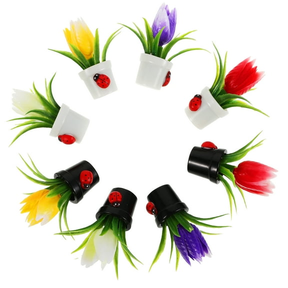 8 Pcs Artificial Tulips Miniature Dollhouse Flowers Bonsai Toy