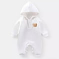 thumbnail image 2 of Baby Boys Girls Bodysuits Long Sleeve Solid Color Bear Graphic Hooded Jumpsuit Snowsuit Baby Boys Girls Warm Stylish And Comfortable Bodysuits，3 -6 Months, 2 of 3