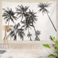 thumbnail image 1 of Tapiz psicodélico étnico Colgante de pared Siluetas en blanco y negro Palmeras de coco tropical Palmeras blancas Sala de estar Dormitorio Arte Naturaleza Decoraciones para el hogar 100 * 150 CM, 1 of 5