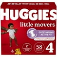 thumbnail image 4 of Huggies Size 4 Diapers, Little Movers Baby Diapers, Size 4 (22-37 lbs), 58 Count, 4 of 6