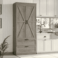 thumbnail image 1 of Homfa 70'' Tall Kitchen Pantry with Shelf & Drawer, Farmhouse 2 Door Pantry Storage Cabinet for Dining Room Living Room, Wash Gray, 1 of 8