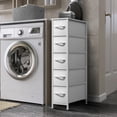 thumbnail image 2 of Sorbus 5-Drawer Narrow Dresser, Slim Storage Chest with Fabric Drawers, White, 2 of 5