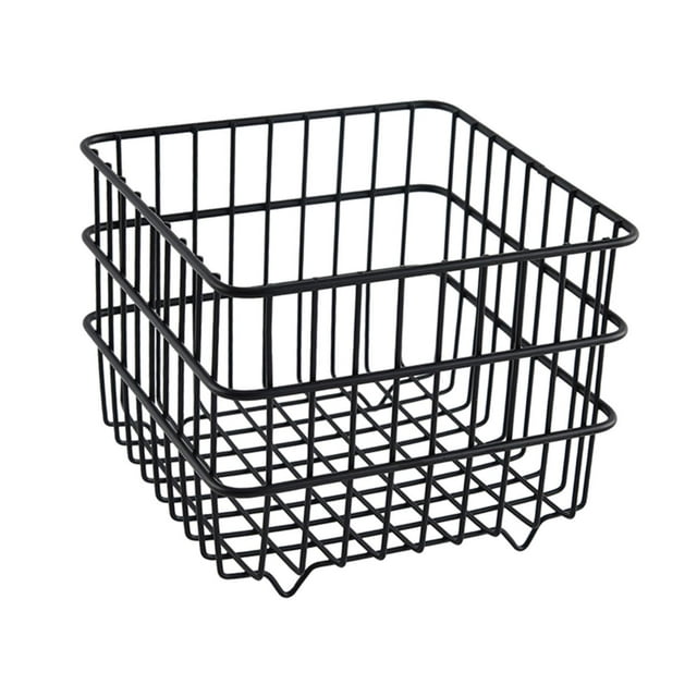 Cesta de hierro para almacenamiento, frutero, organizador de cosméticos versátil de metal, almacenamiento de alimentos Negro 11x11x107cm