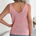 thumbnail image 4 of ATOYSOY Women's Relaxed Casual Shirts Slim Knitted Basic Tank Tops Solid Color Blouses Summer Clearance Sleeveless Pullovers Workout V Neck Button Tees Activewear Fashion Pink XL, 4 of 7